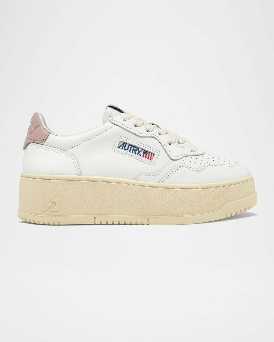 Platform Leather Low-Top Sneakers